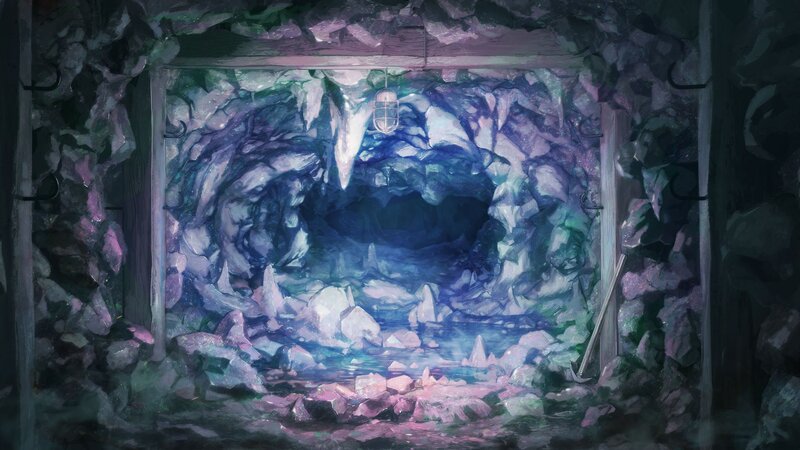 Cave Entrance with Water — Purple