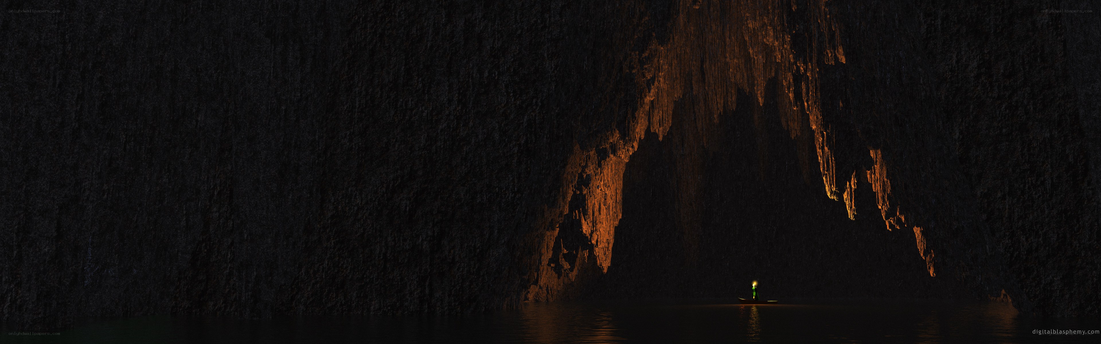 Cave exploration at night