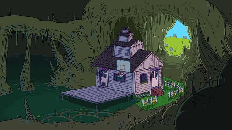 Cave House with Basketball Hoop — Green