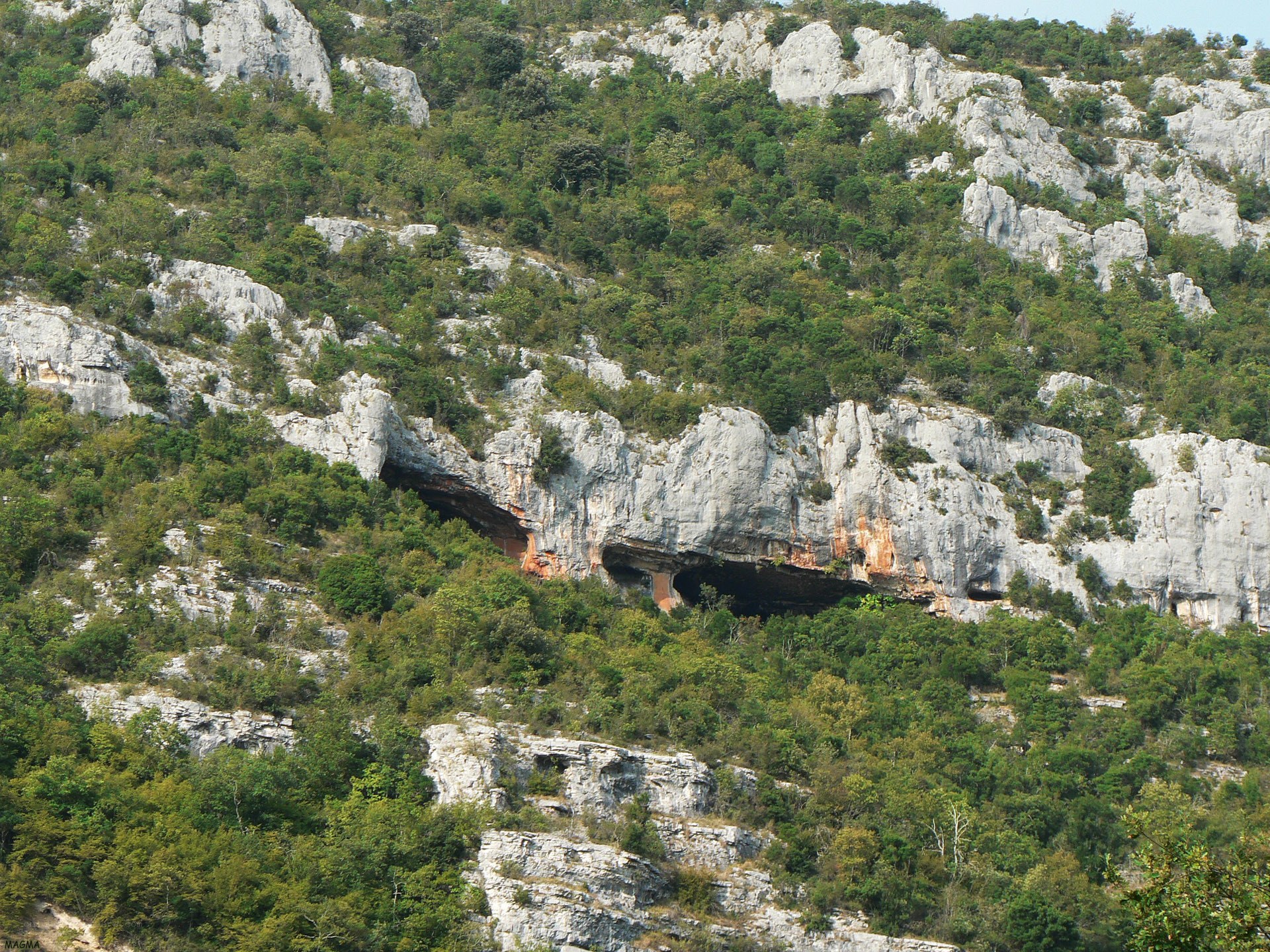 Cave in a rocky hillside
