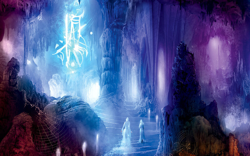 Cave of glowing runes