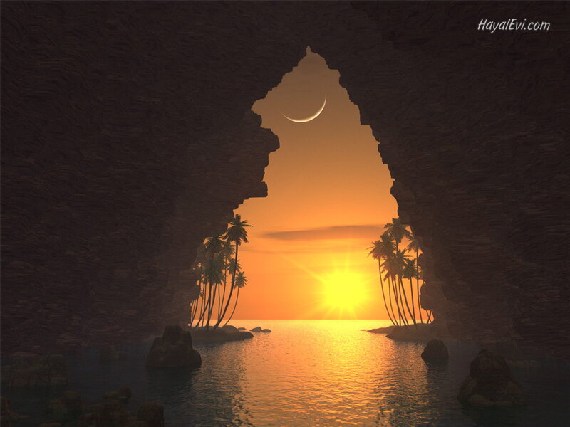 Cave Opening at Sunset — Orange