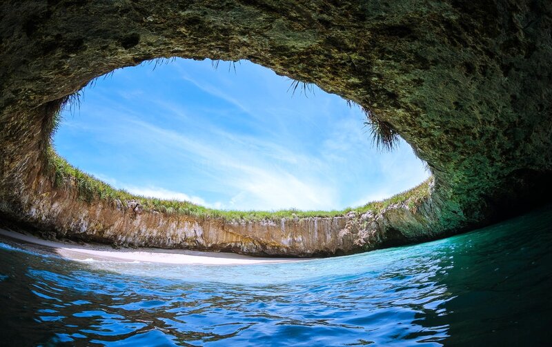 Cave Opening to Beach — Blue, Serene