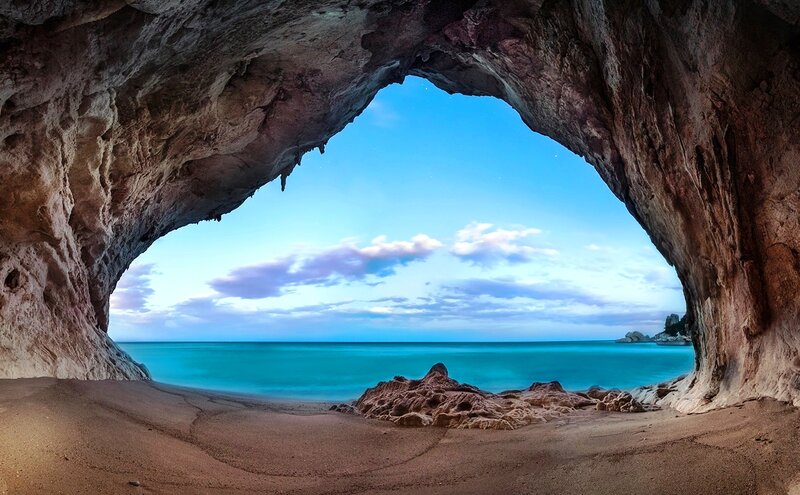 Cave Opening to Beach — Blue