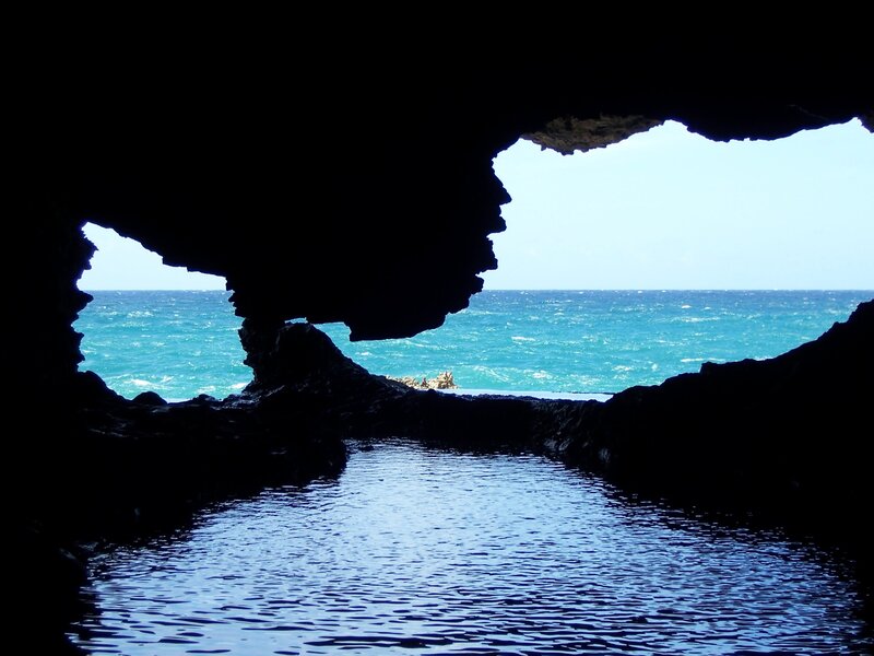 Cave Opening to Ocean — Blue, Serene, Afternoon