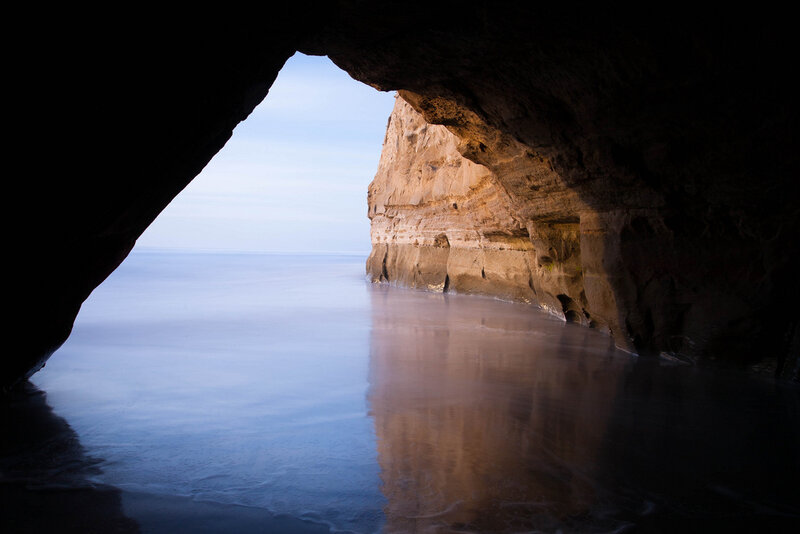Cave Opening to Ocean — Blue
