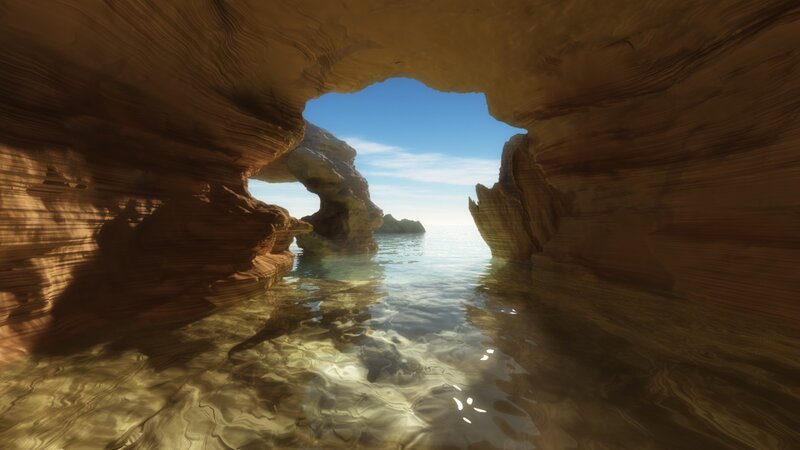 Cave Opening to Sea — Brown