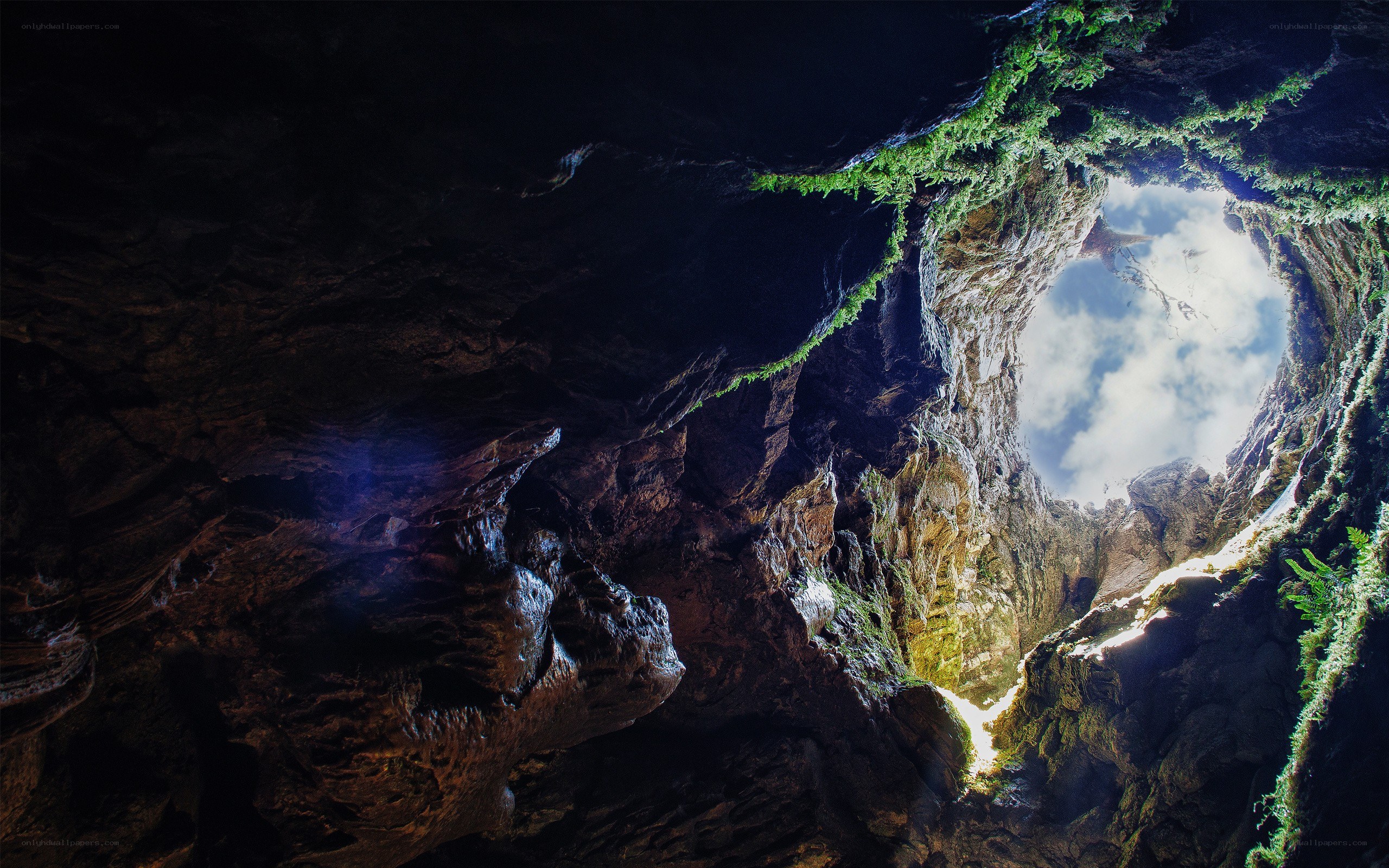 Cave opening to the sky