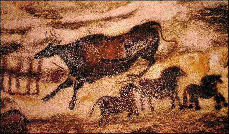 Cave painting of animals