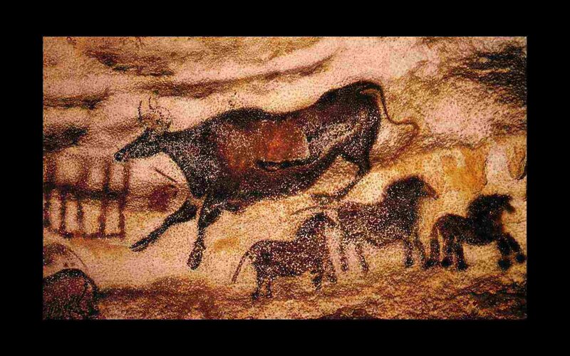 Cave painting of animals
