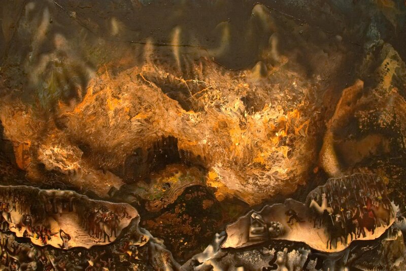 Cave painting scene