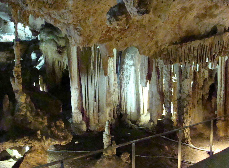 Cave Stalactites and Stalagmites — Brown, Dark