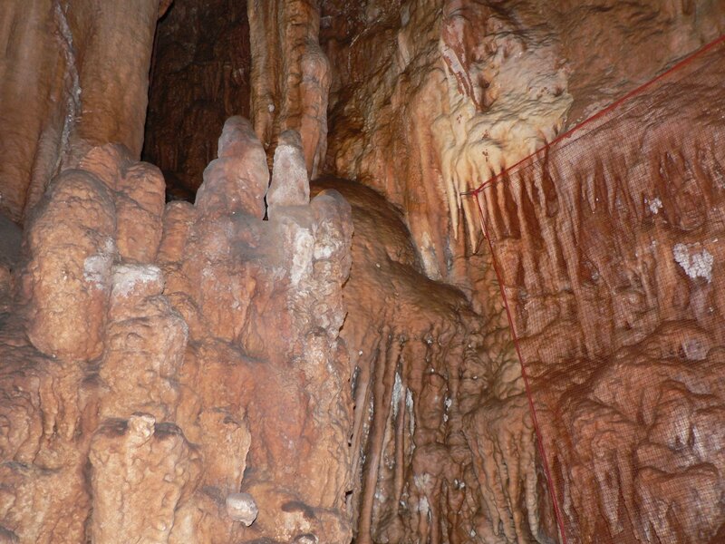 Cave Stalactites and Stalagmites — Brown, Natural, Photograph, Rock Formations