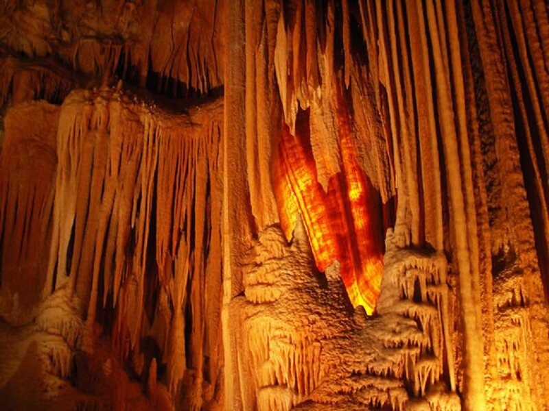 Cave Stalactites and Stalagmites — Orange