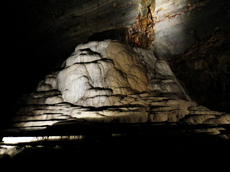 Cave Stalagmite Formation — White, Dramatic