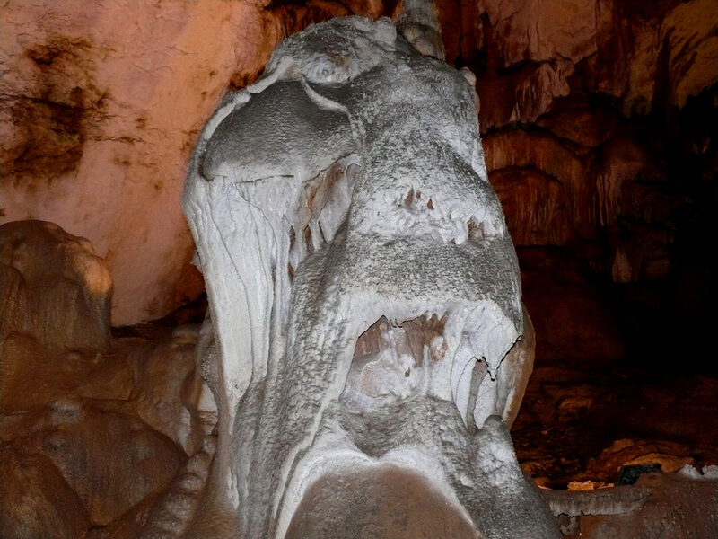 Cave Stalagmite Formation — White