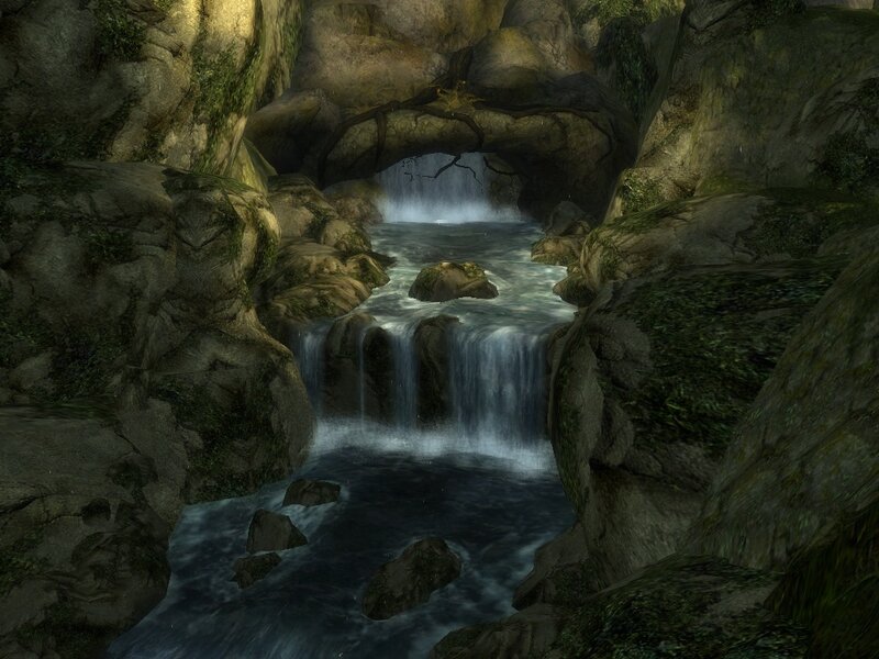 cave stream with waterfall