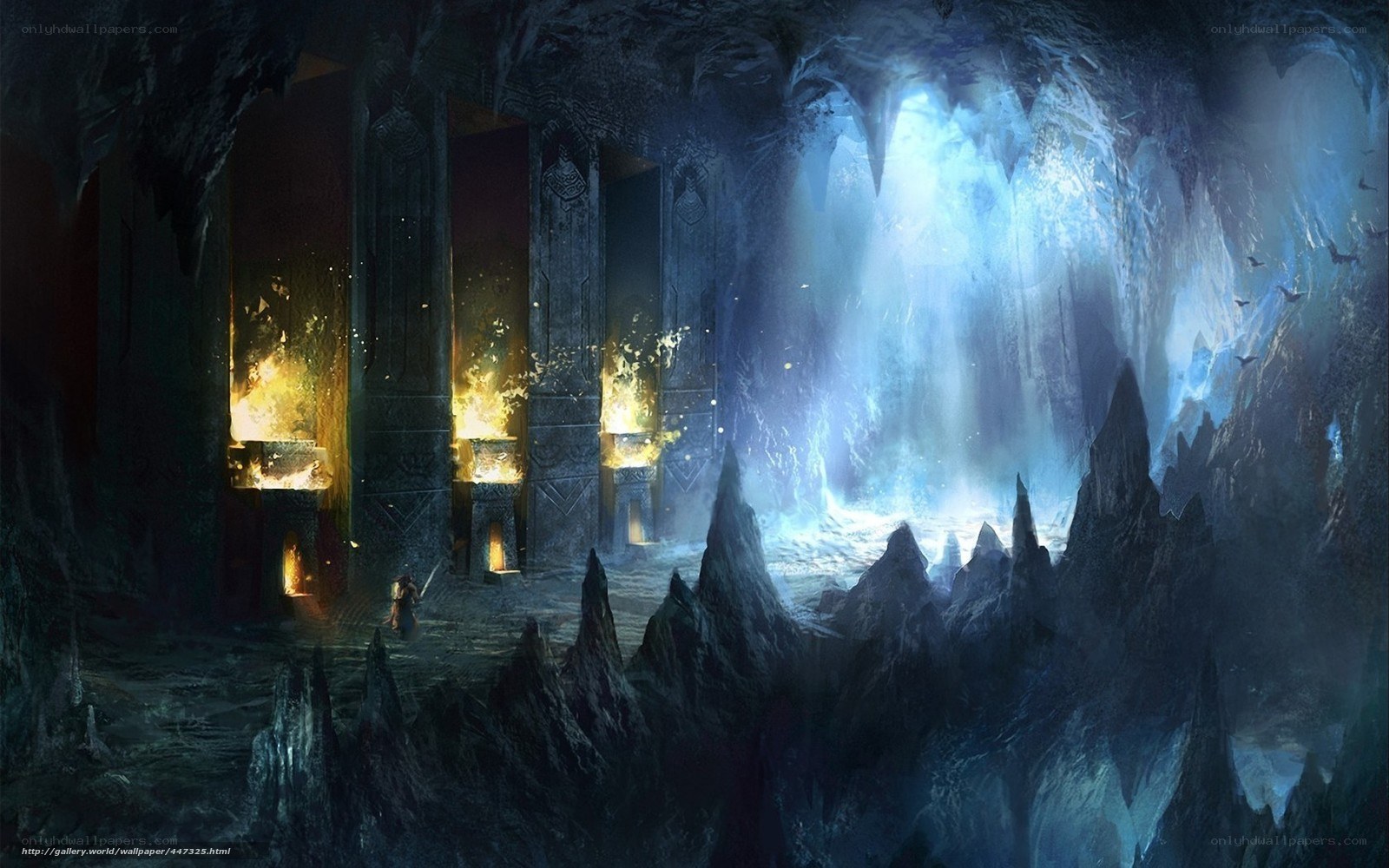 cave temple with glowing light