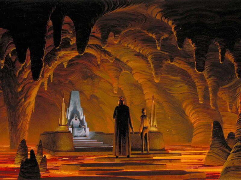 cave throne room scene