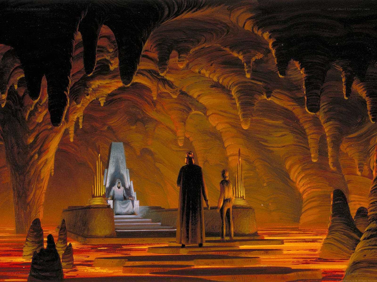 cave throne room scene