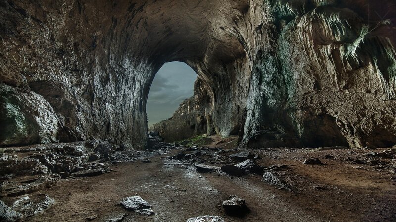 Cave Tunnel Entrance — Brown
