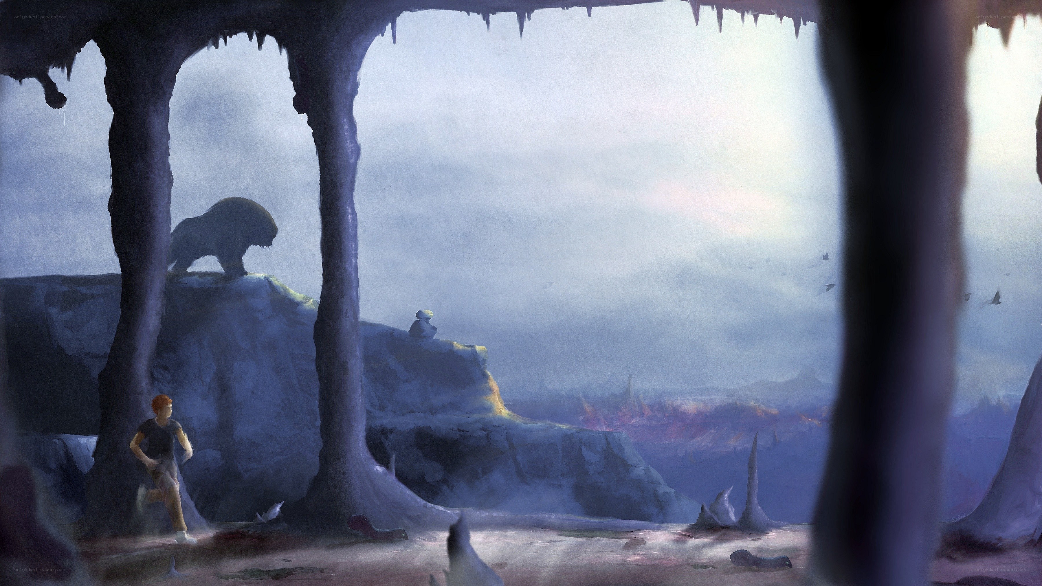 cave view of alien landscape