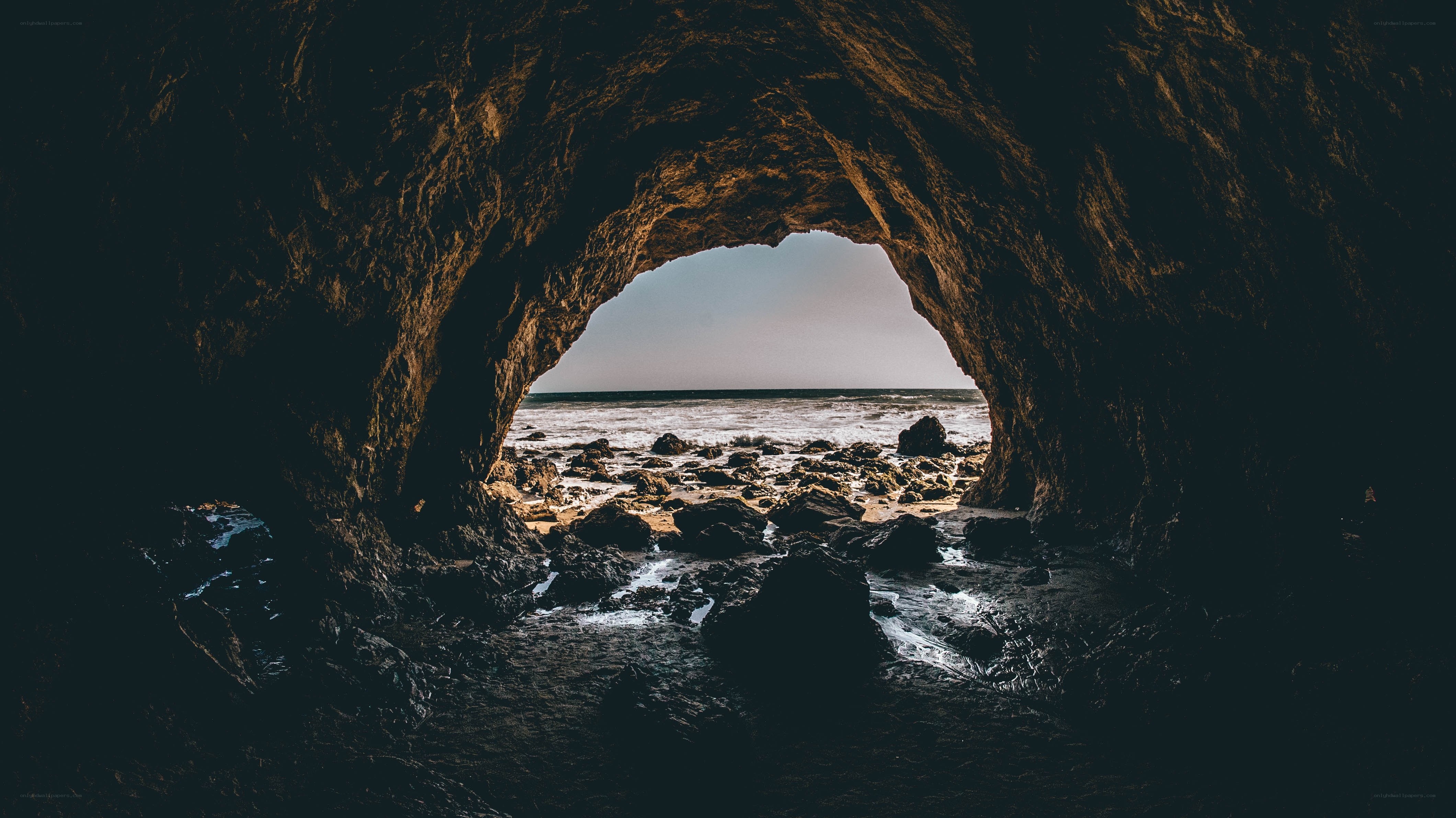 Cave view of ocean