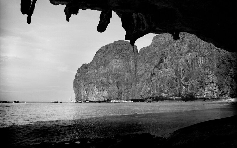 cave view of tropical bay