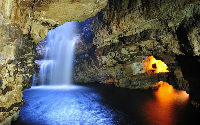 Cave Waterfall Pool — Blue