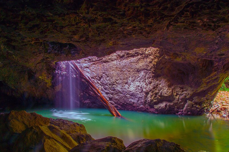 Cave Waterfall Pool — Green