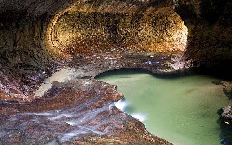 Cave with a water pool