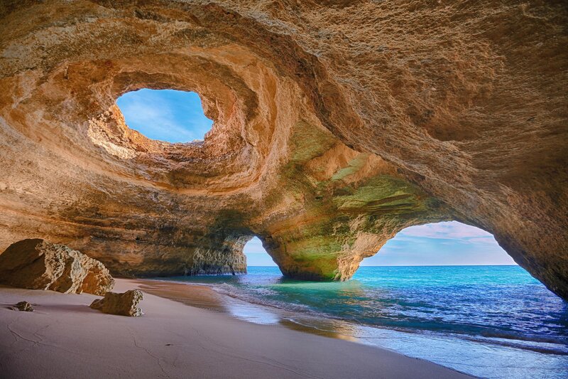 Cave with Beach and Sea — Blue
