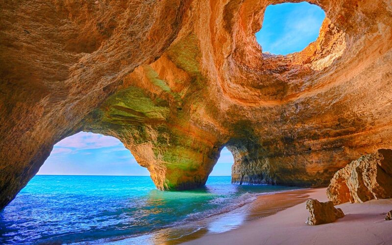 Cave with Beach and Sea