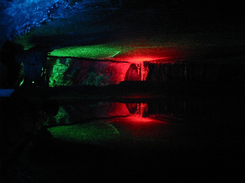 Cave with Colored Lights