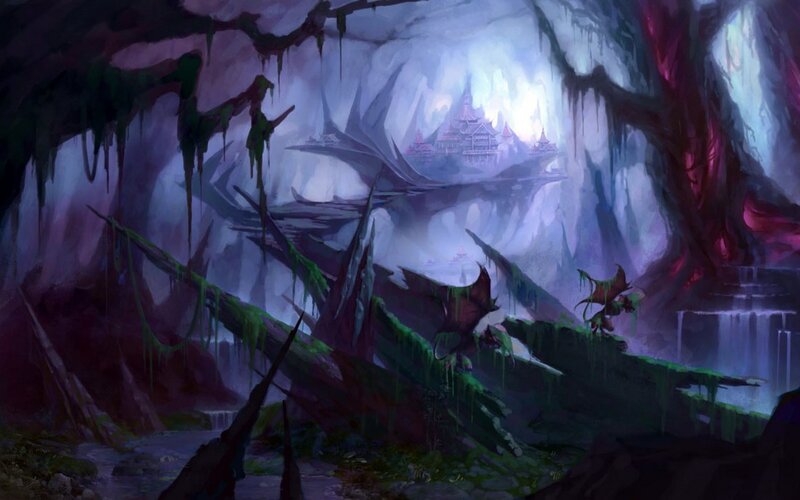 cave with floating castle