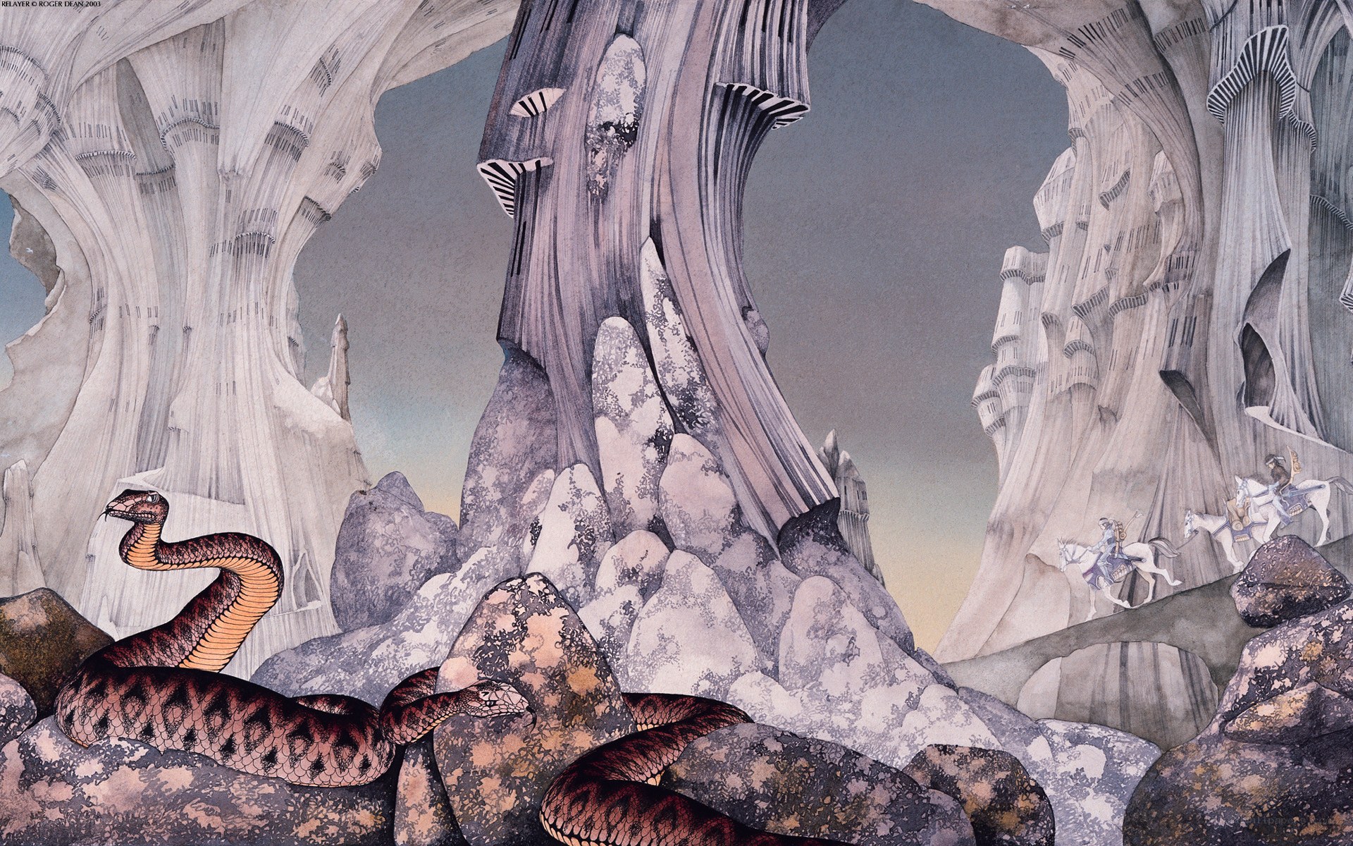 Cave with giant snake