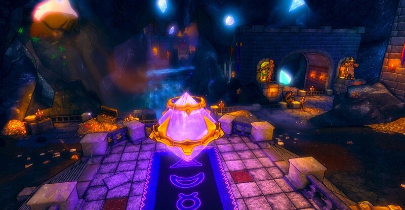cave with glowing crystal
