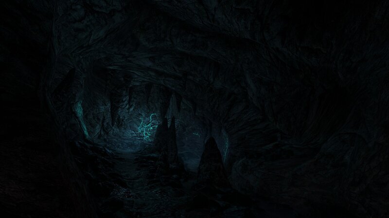 Cave with Glowing Crystals — Black