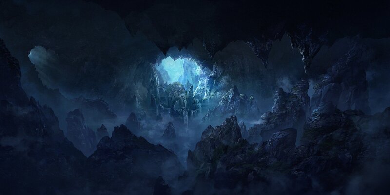 Cave with Glowing Entrance