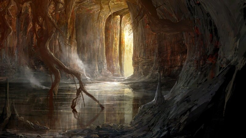 Cave with Glowing Exit — Brown