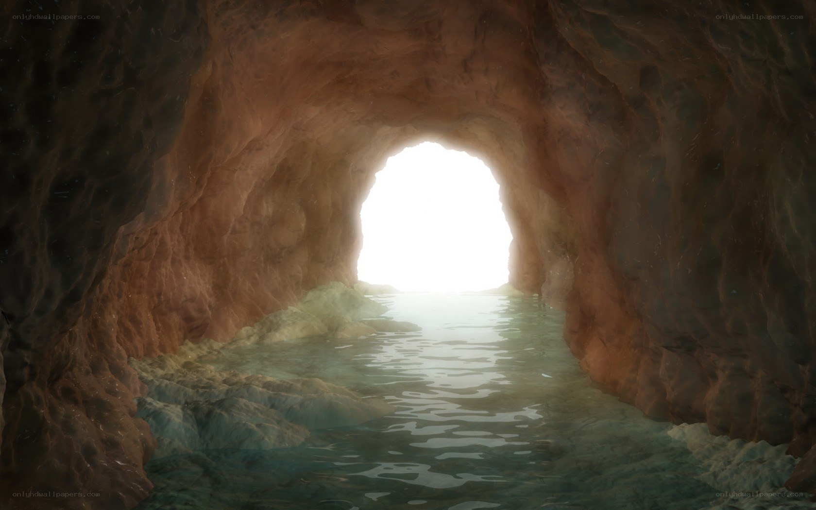 cave with glowing exit