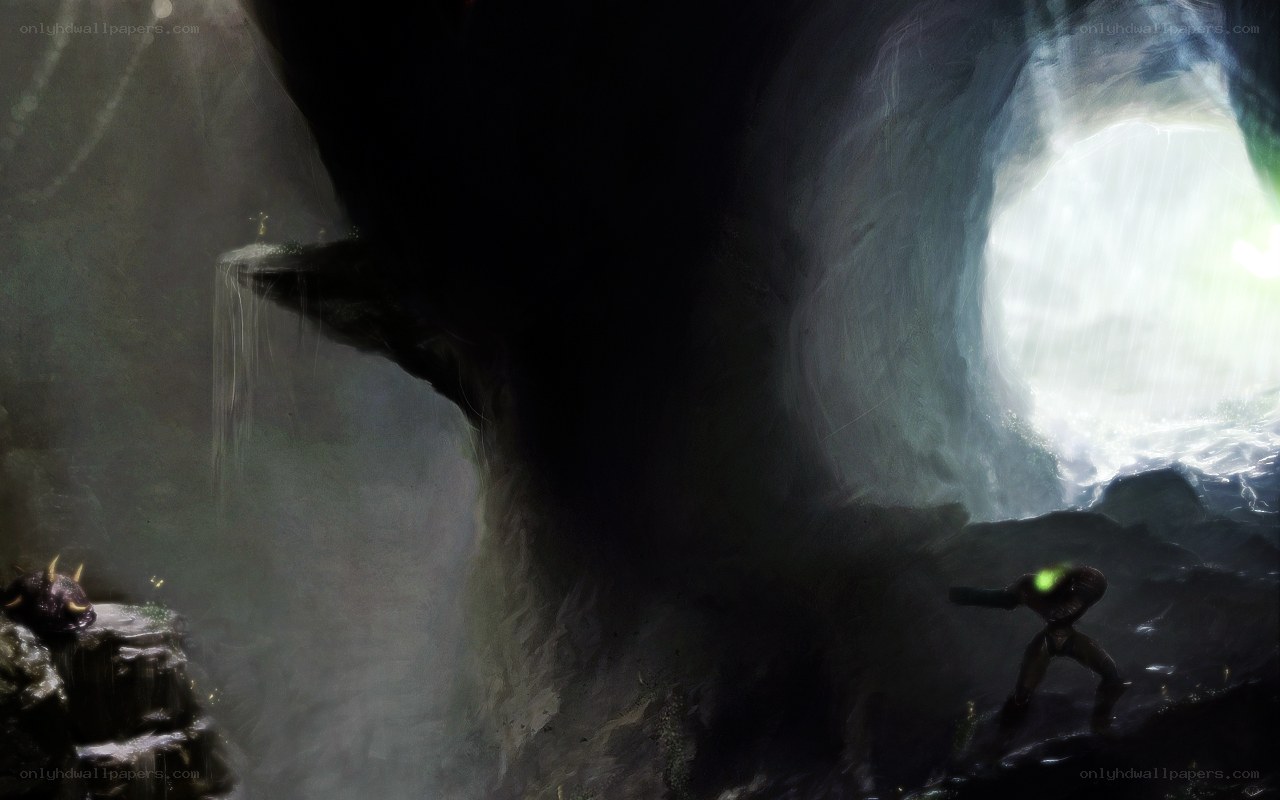 cave with glowing figure