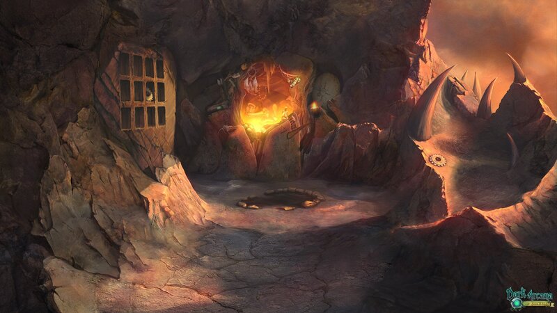 Cave with Glowing Fire
