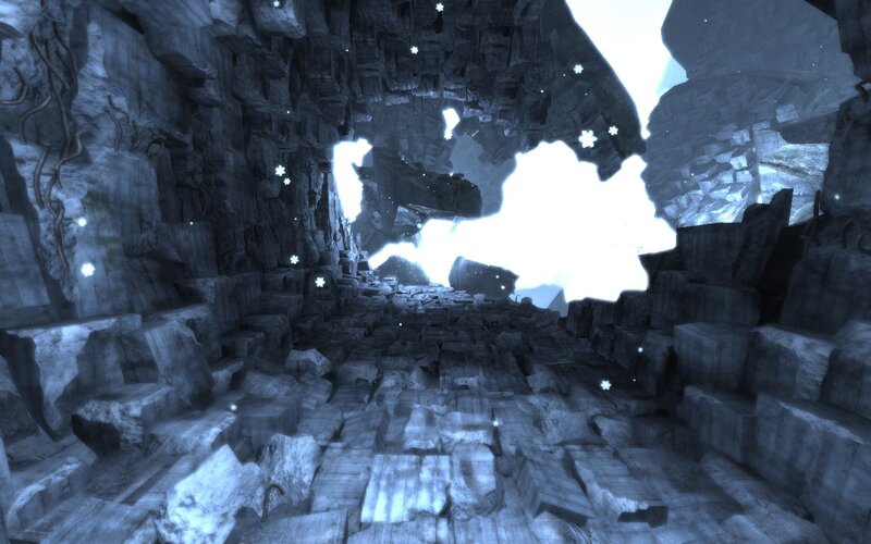 Cave with Glowing Light — Blue