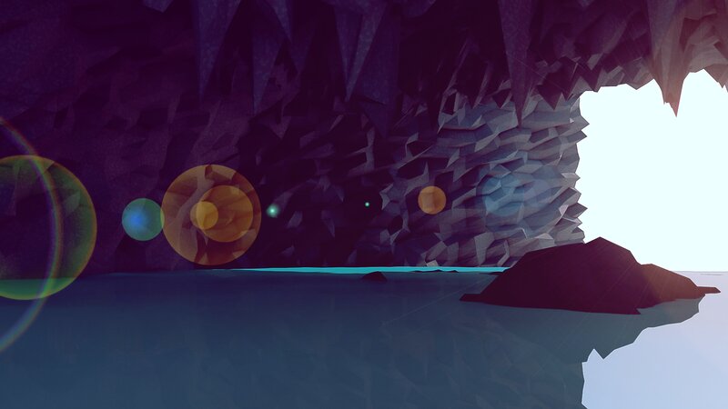 Cave with Glowing Orbs — Purple