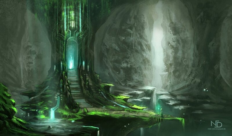 Cave with Glowing Stairs