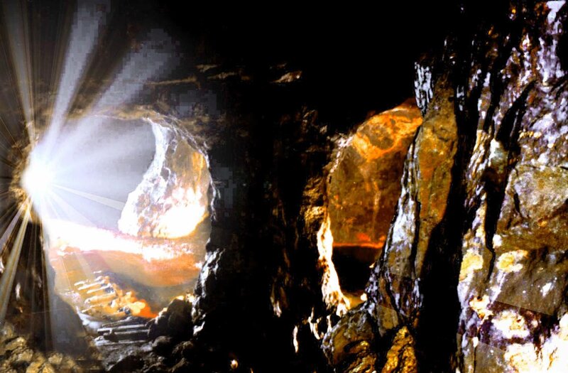 Cave with Light Beam