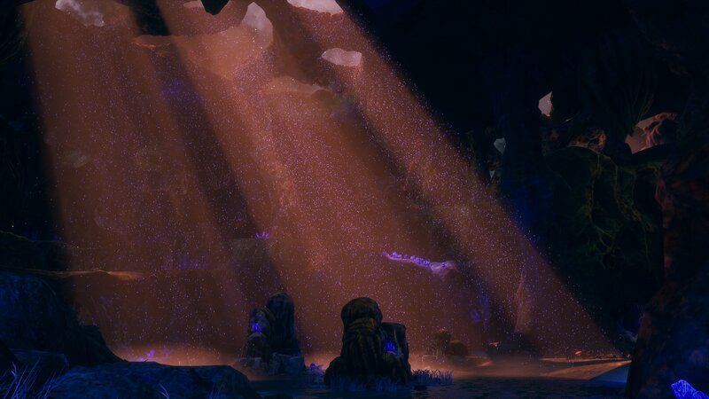 Cave with Light Beams