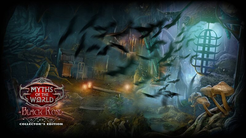 Cave with Mushrooms and Bats