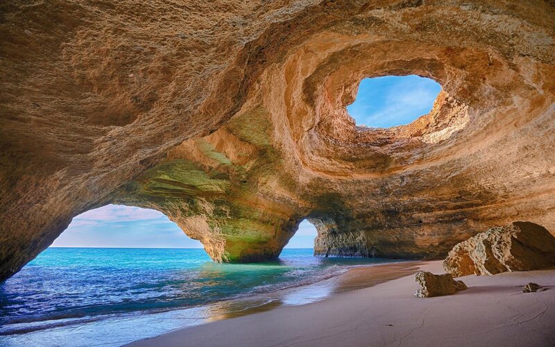 Cave with Ocean View — Blue, Serene